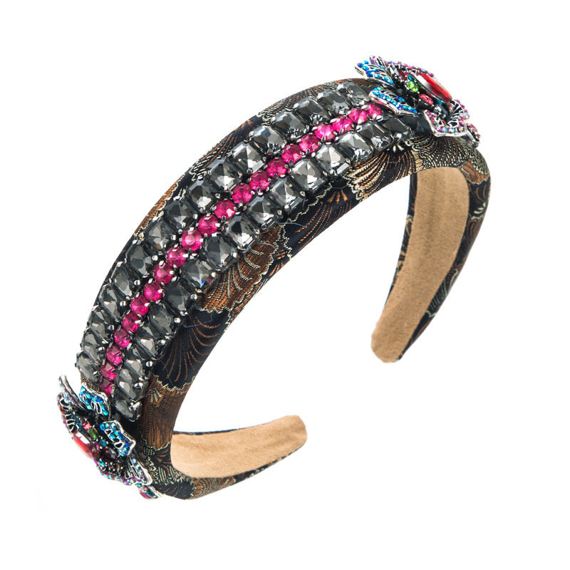 Women's Personalized Floral Heavy-duty Diamond Headband