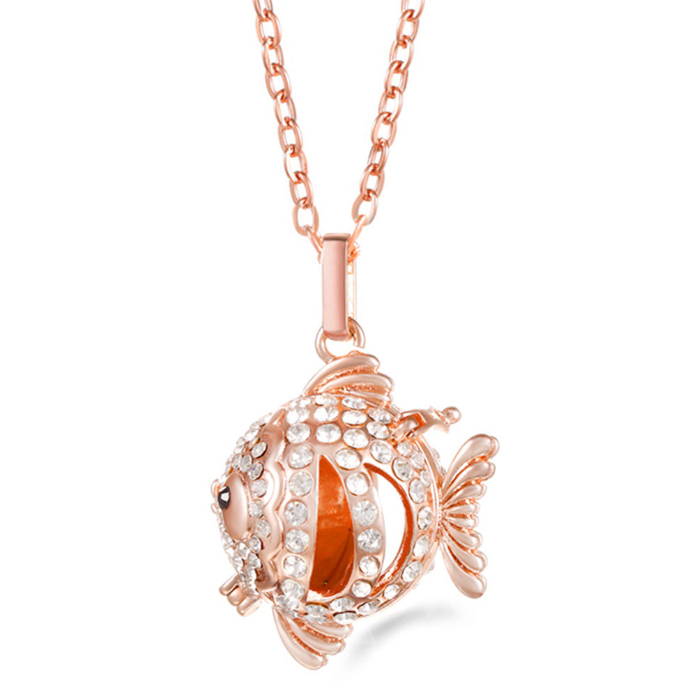Rose Gold Angel Wings Aromatherapy Necklace