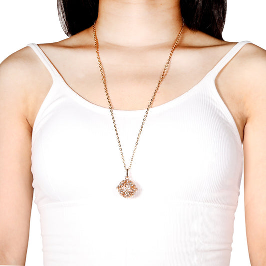Rose Gold Angel Wings Aromatherapy Necklace
